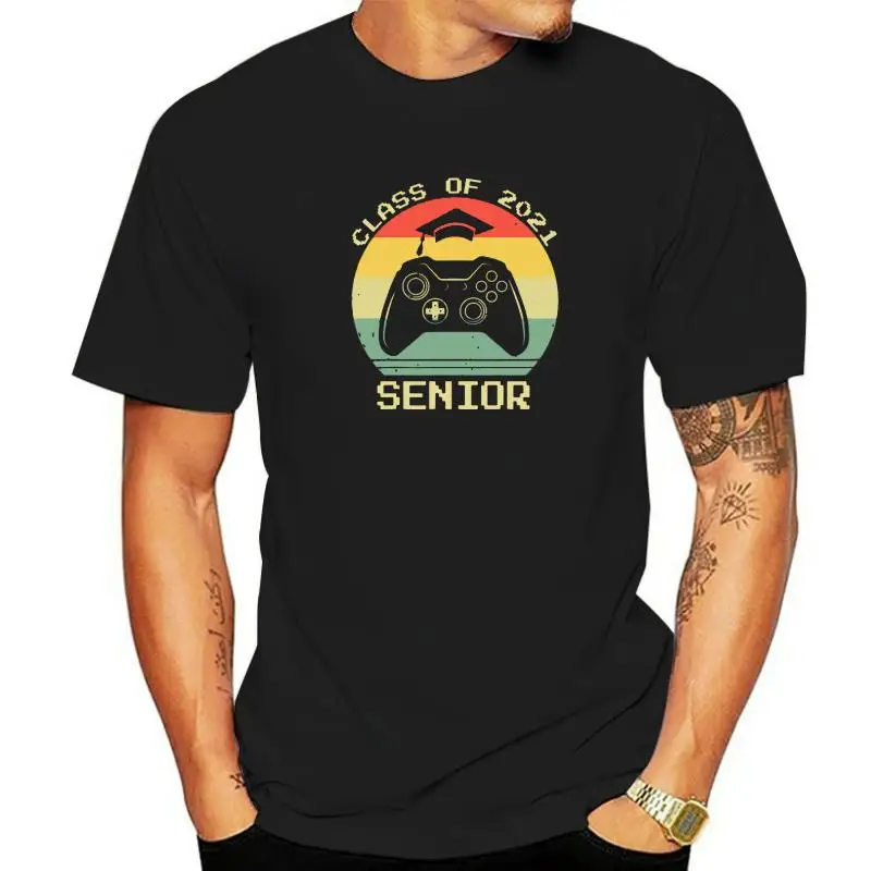 

Senior Class Of 2021 Cute Graduation Gift Video Game Gamer T-Shirt Cotton Tees Customized Plain Normal Tshirts