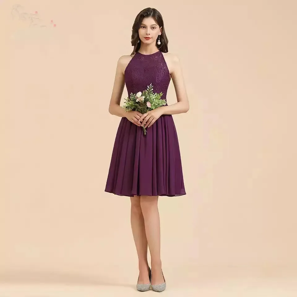 

Короткое Кружевное Вечернее Платье, шифоновое коктейльное женское платье для свадебного торжества, женское платье для выпускного вечера, х...