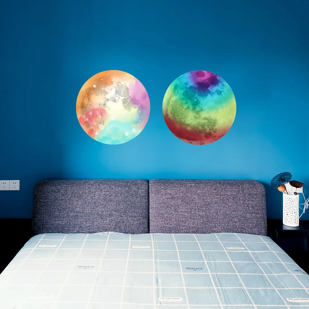 

30cm Luminous Wall Sticker 3D Moon Stickers For Kids Room Living Room Bedroom Decoration Glow In The Dark Home Decals Wallpaper