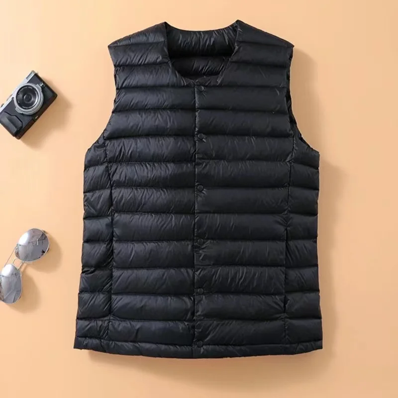 Man Portable 90% White Duck Down Vest Coat Ultra Light Sleeveless Jackets New Autumn Winter Fashion Puffer Waistcoat for Men