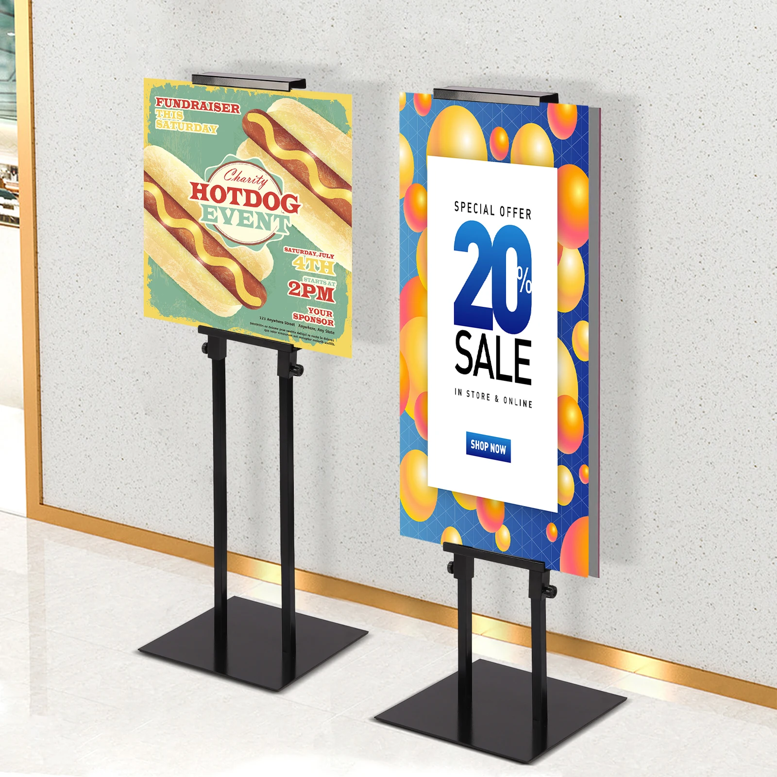 Poster Stand for Display Pedestal Sign Stand,Adjustable Floor Standing Sign Holder,Heavy Duty