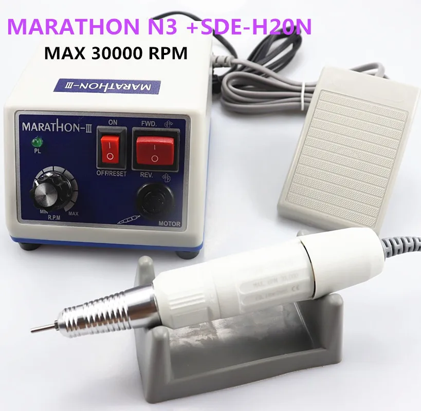 

Hand Grinder Power Handpiece Micromotor for Dental Lab N3 Marathon Polishing Micromotor + Handpiece 30K rpm H20N handle