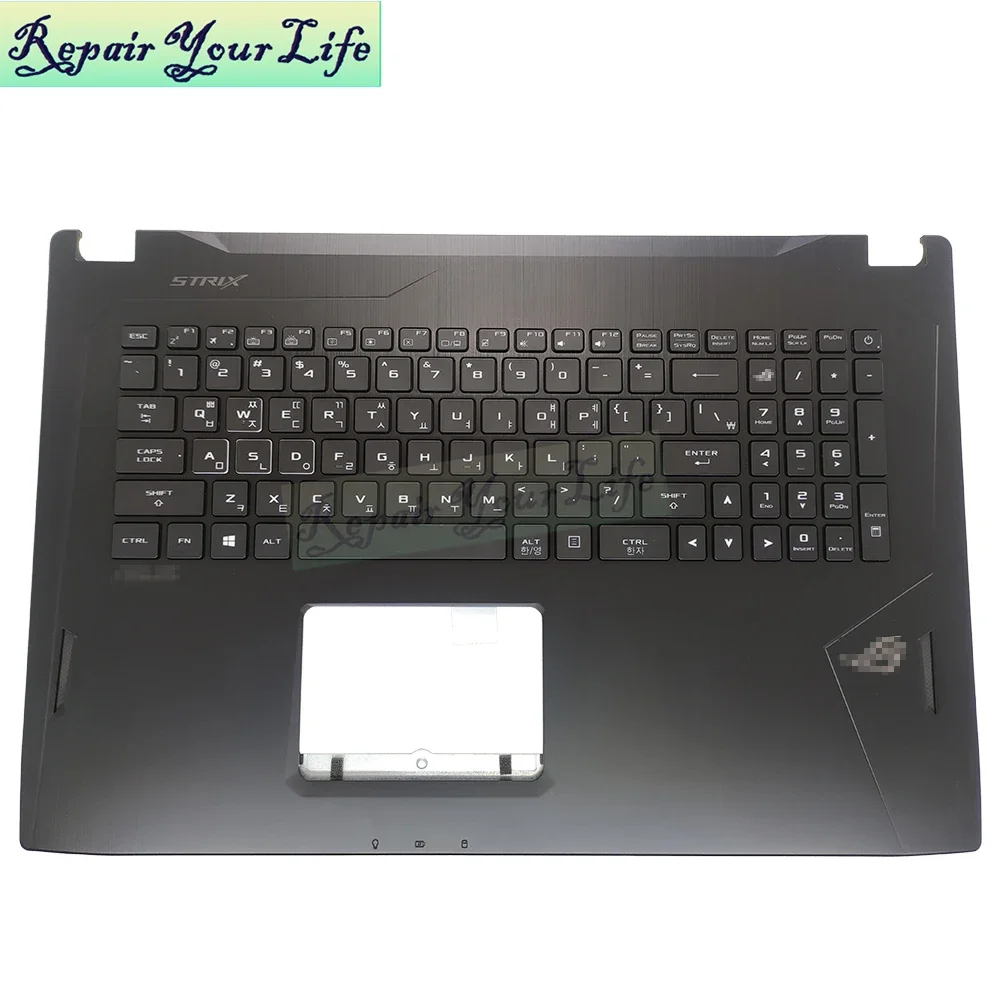 Фото Верхний чехол для клавиатуры с упором для рук для Asus ROG Strix GL702VI-1A, британский хорватский корейский RGB с подсветкой 13NB0G91AP0211 90NB0G91 №4