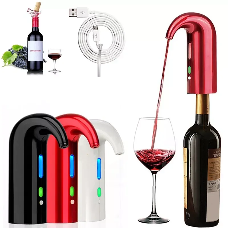 

Electric Wine Pourer Wine Aerator Pourer Instant Wine Decanter Dispenser Pump USB Rechargeable One-Touch Automatic Bar Tools
