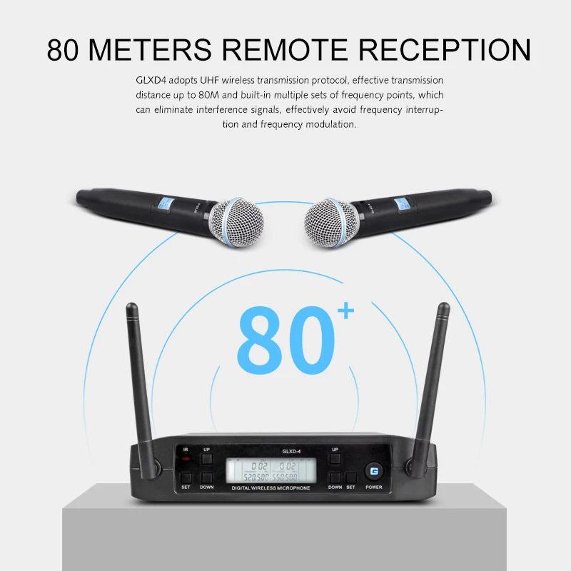 Беспроводной микрофон профессиональная двойная система УВЧ SM58 Динамический