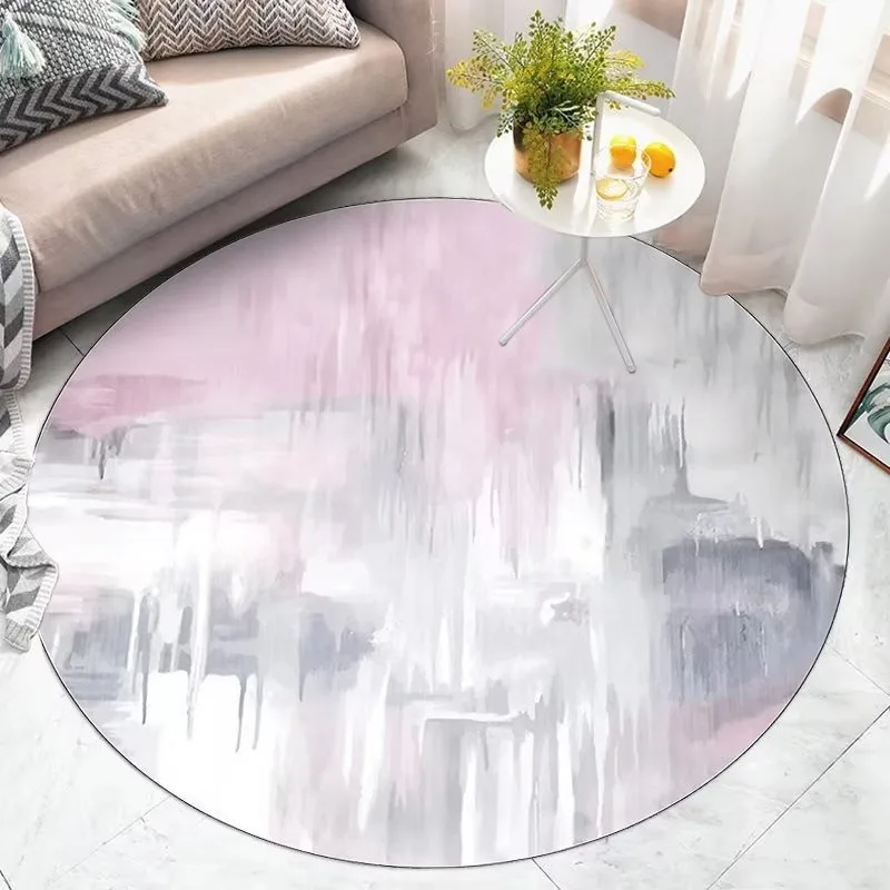 

Скандинавский розовый круглый ковер INS для украшения гостиной, коврик для стула, прикроватный коврик для спальни, моющийся Пушистый Коврик для гостиной, детский подарок