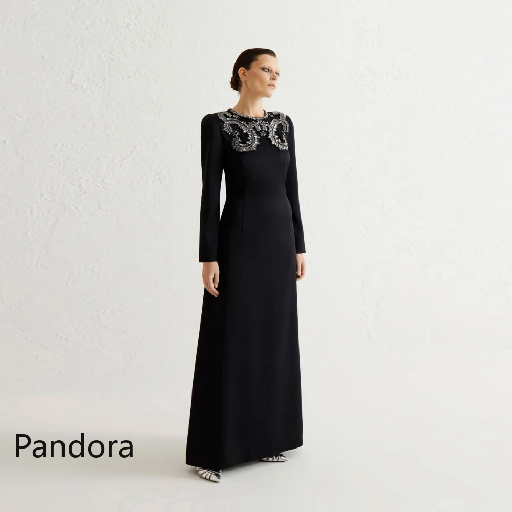 Платье Pandora с круглым вырезом для выпускного вечера из Дубая длиной до щиколотки