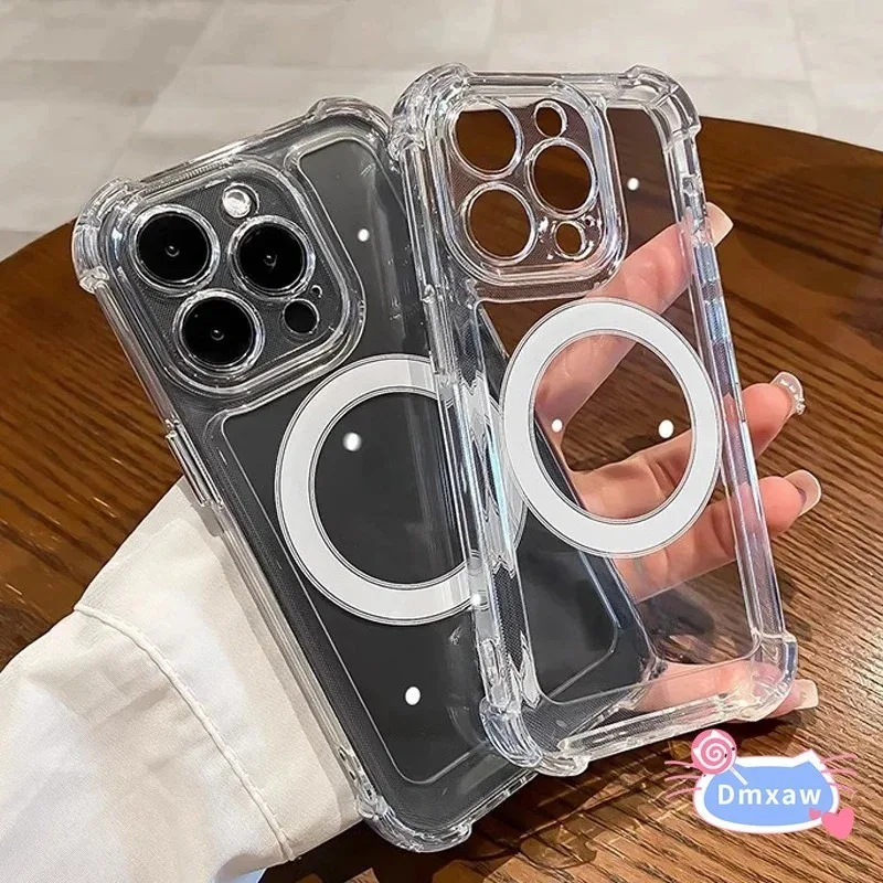 Противоударный прозрачный Магнитный чехол для телефона Xiaomi Mi 11 Lite Ultra 11T 10T Pro Note 10