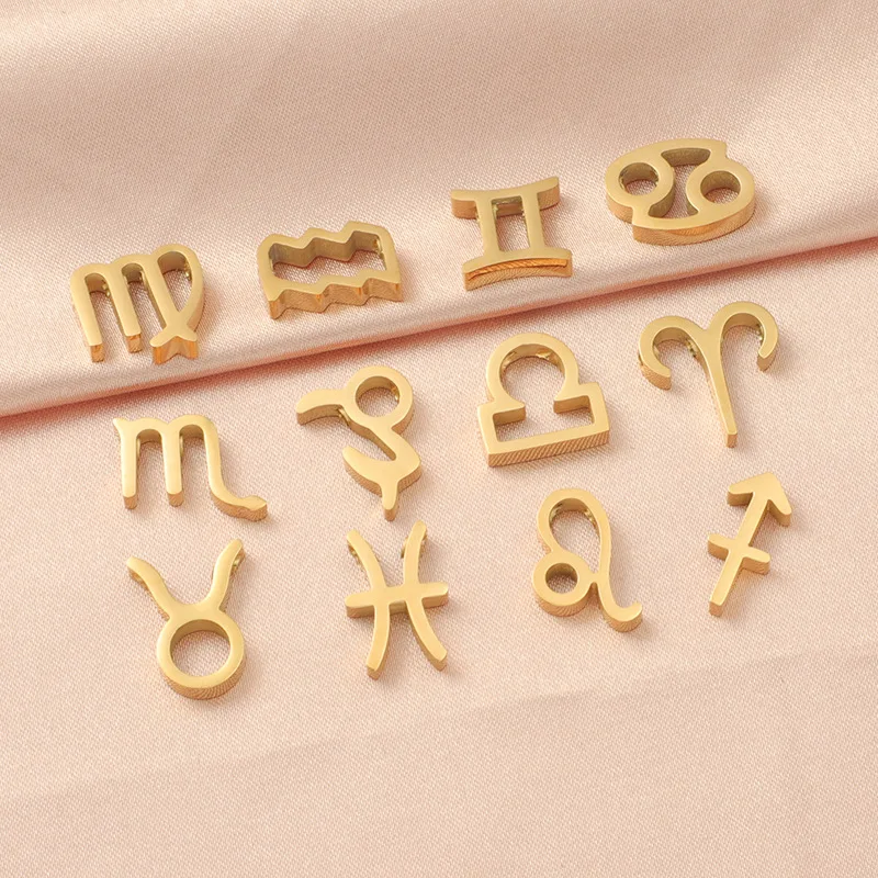 

12Pcs/set Stainless Steel Zodiac Signs Charms DIY Constellation Pendant Neacklace Bracelet Accessories For Jewelry Making