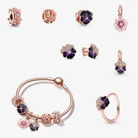 2022 new hot selling beads charm pandora original flower charm handmade diy bracelet 925 sterling silver womens jewelry