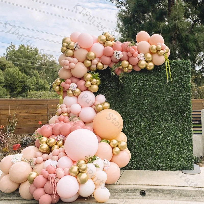 

202 шт., воздушные шары абрикосового цвета в стиле «Бохо»