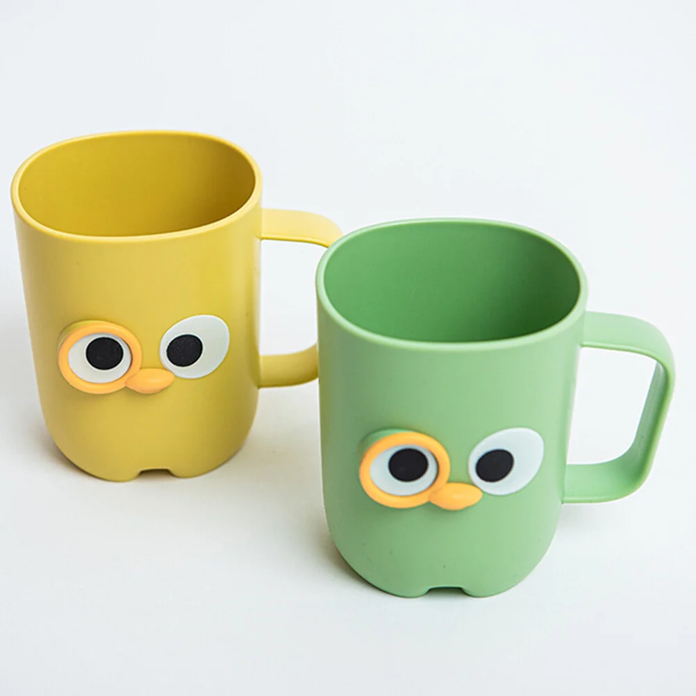 

2 Pcs Holders Kids Plastic Water Cups Travel Cute Bathroom Pp Brushing Child