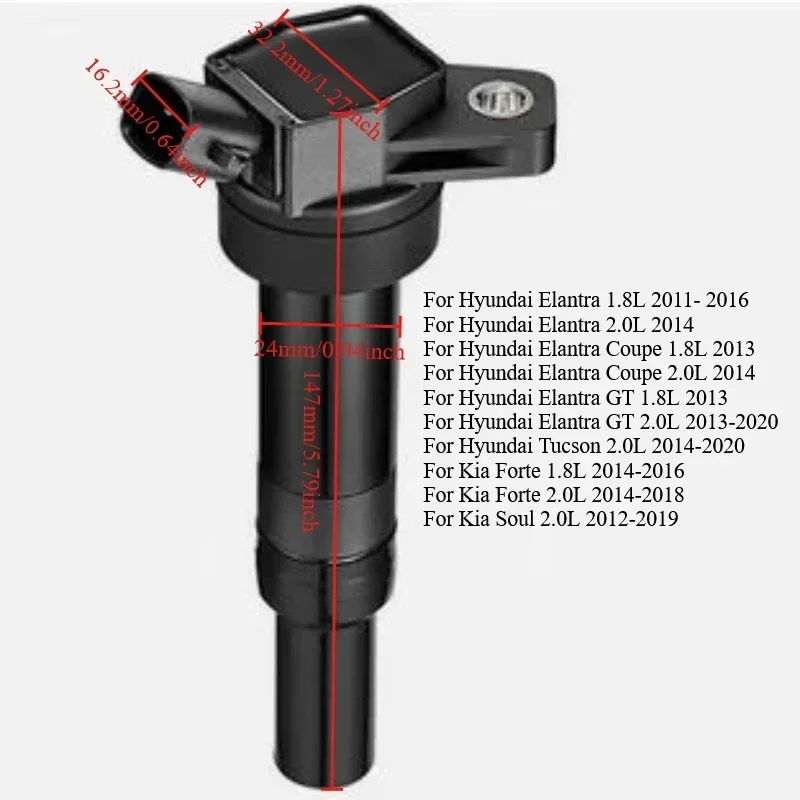 4-х шт. катушка зажигания # 27300-2E000 для Hyundai Elantra GT Tucson Kia Soul Forte 1.8L 2.0L1.4L 27300 2E000 C1804 UF651