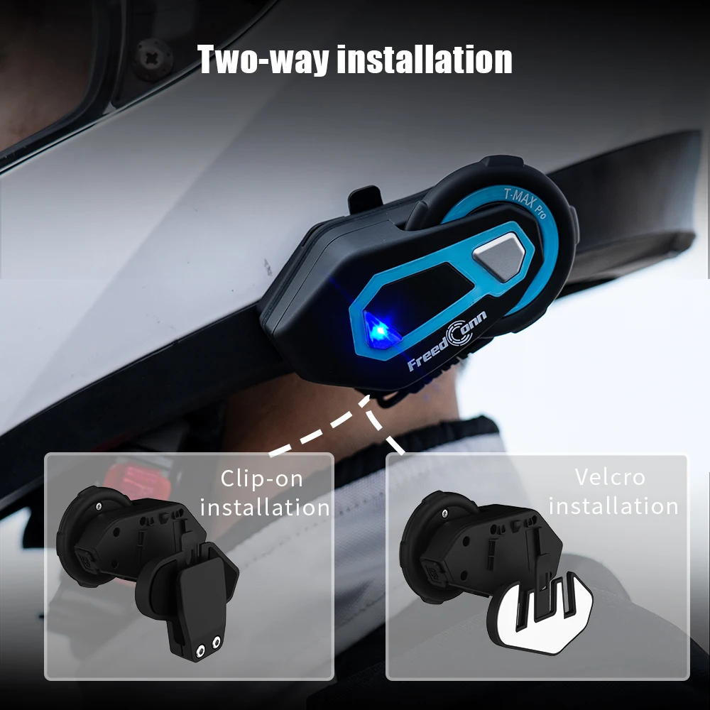 Фото Bluetooth-гарнитура для мотоциклетного шлема Freedconn T Max Pro, BT 5,0, 1200 м №2