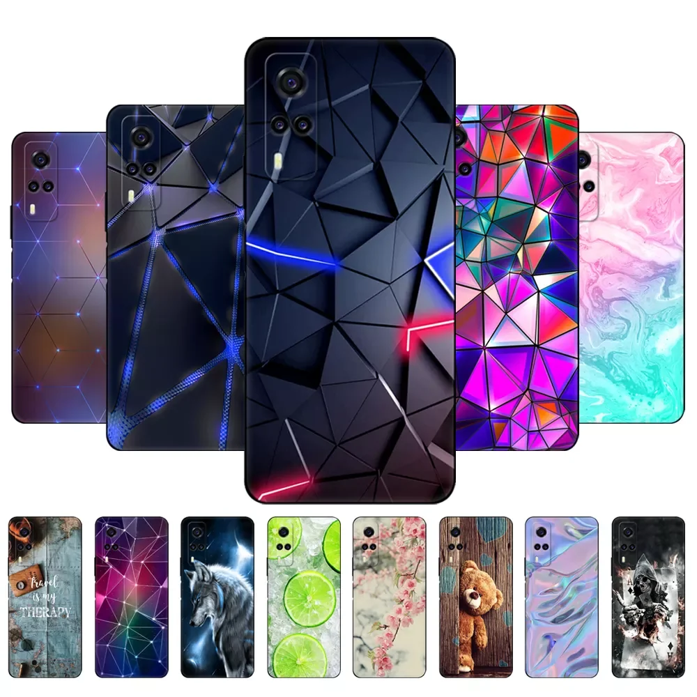 

For vivo Y31 Case Silicon Back Cover Phone Case For VIVO Y31 Y 31 VivoY31 2021 Soft Case 6.58inch Coque bumper black tpu case