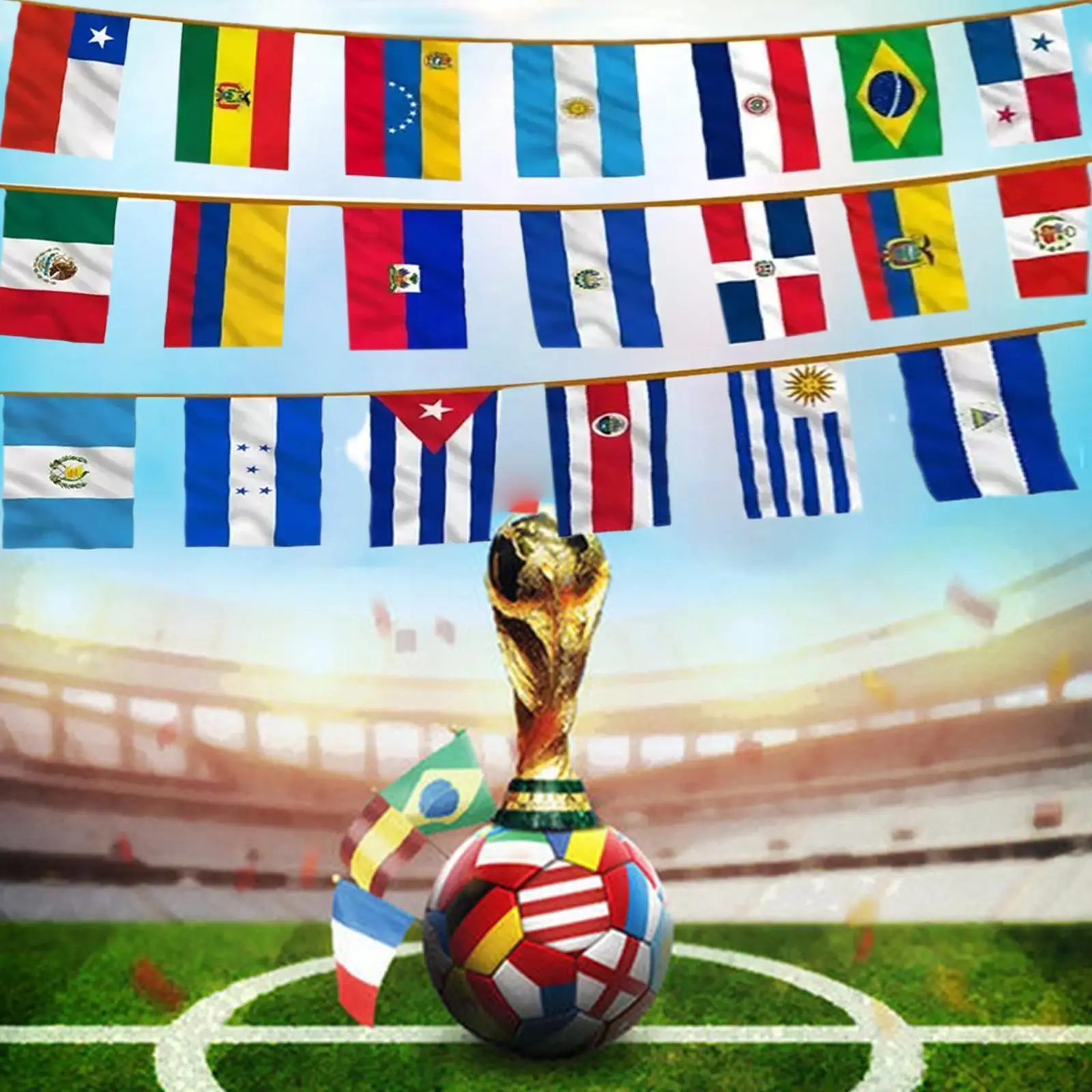 

30*45cm String Flags 20 Latin American Countries Flags Hanging Flags Flag Small Home Flag Nations Decorations K6Y2