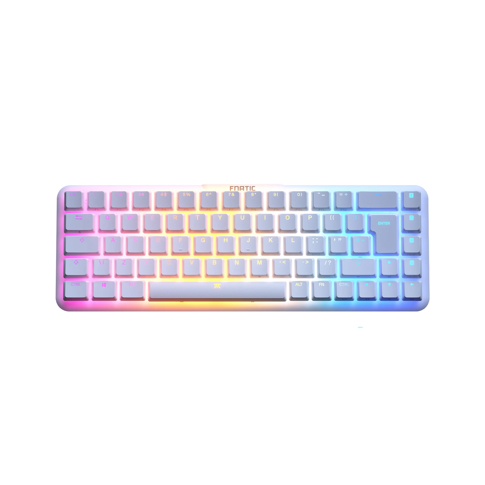 

Fnatic Streak65LP mechanical keyboard wired RGB backlight white transparent keycap programmer keypad US/ISO layout
