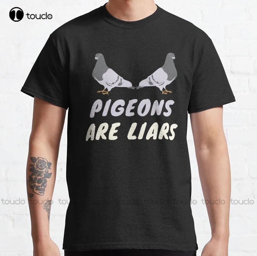 

Pigeons Are Liars Aren'T Real Spies Birds Classic T-Shirt Couples Shirts Cotton Outdoor Simple Vintag Casual Tee Shirt Xs-5Xl