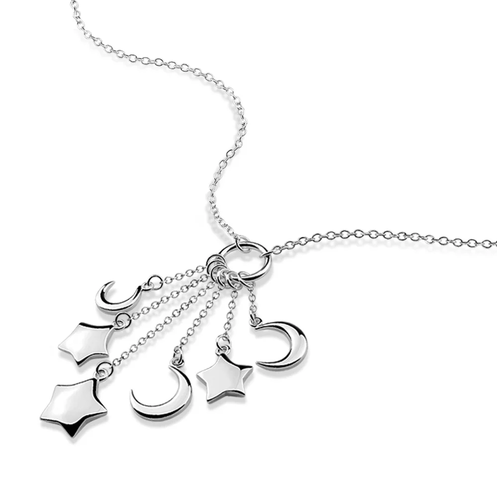 

Ожерелье ziqiudieS925 из стерлингового серебра с кисточкой j Звезда Луна классическое женское Стильное ожерелье в виде змеиной кости для любителей банкета и пляжа