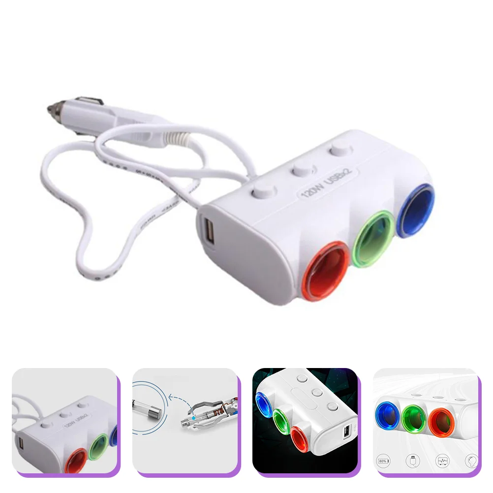 

Car Cigarette Lighter Charger Auto Socket Splitter Plug USB Charger Plug Adapter