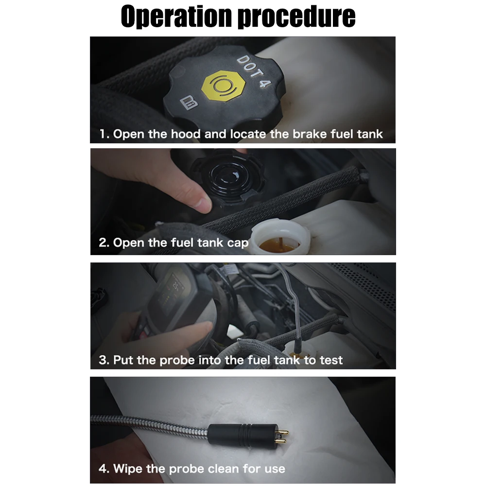 Универсальный тестер тормозной жидкости DOT3 DOT4 DOT5.1 со встроенным индикатором