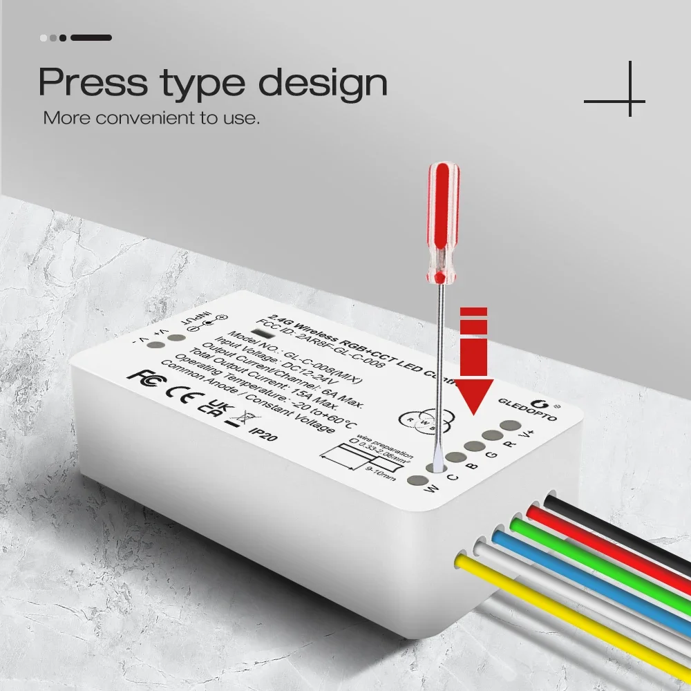 GLEDOPTO ZigBee 3.0 фотографический контроллер для полос RGB CCT RGBW цвет белый фотография Homey
