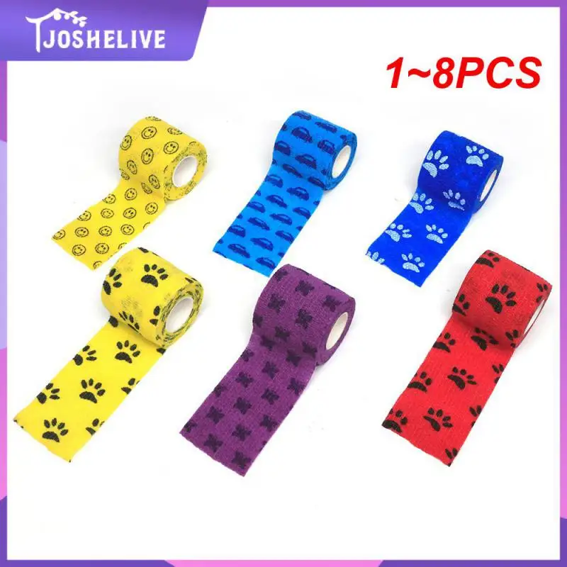 

1 ~ 8 шт., самоэластичная спортивная лента с принтом, 2,5 см