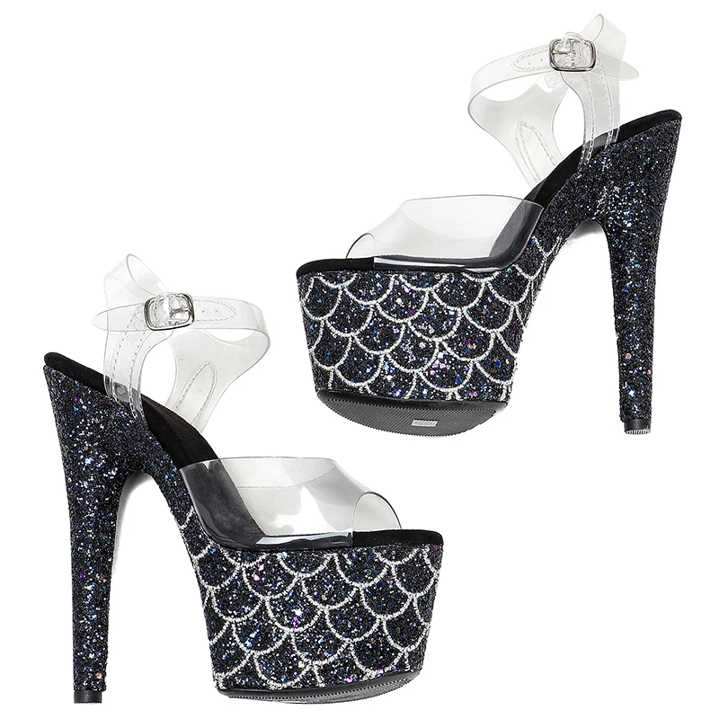 Leecabe 17CM/7Inch Women's Platform Sandals  party High Heels Shoes Pole Dancing Shoes