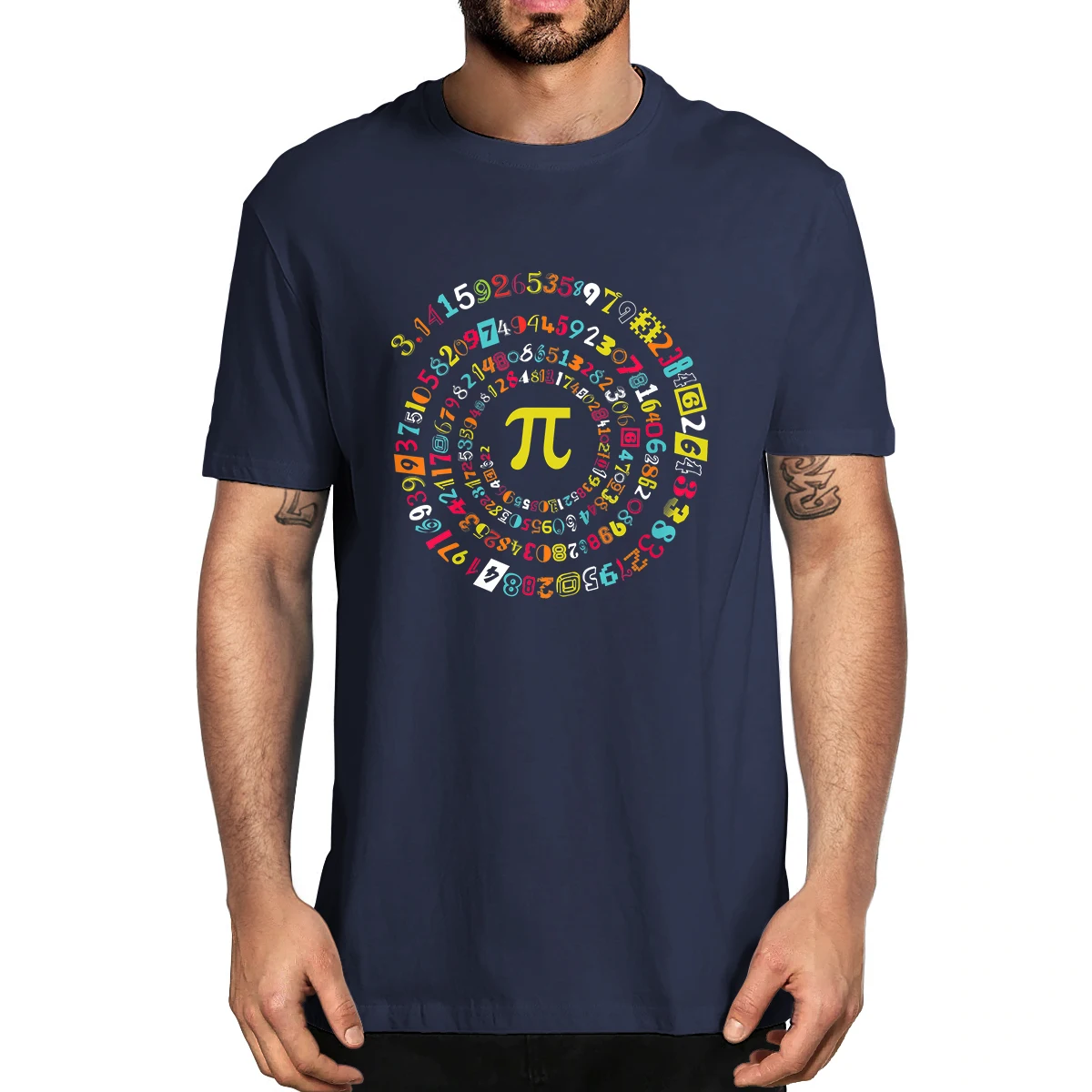 100% Cotton Funny Pi Day Shirt Spiral Math Tee For 3.14 Men's Novelty Oversized T-Shirt Women Casual Streetwear