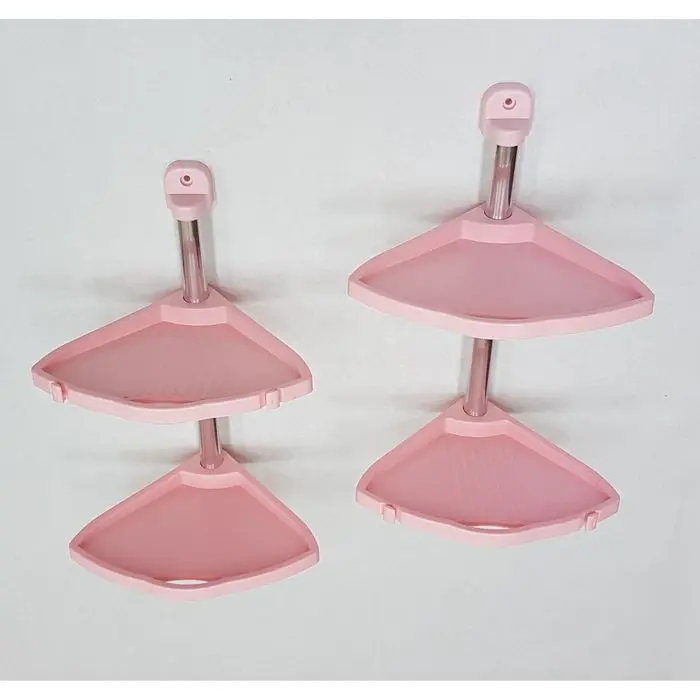 Corner Shelf aluminum tube 4 shelves pink color |