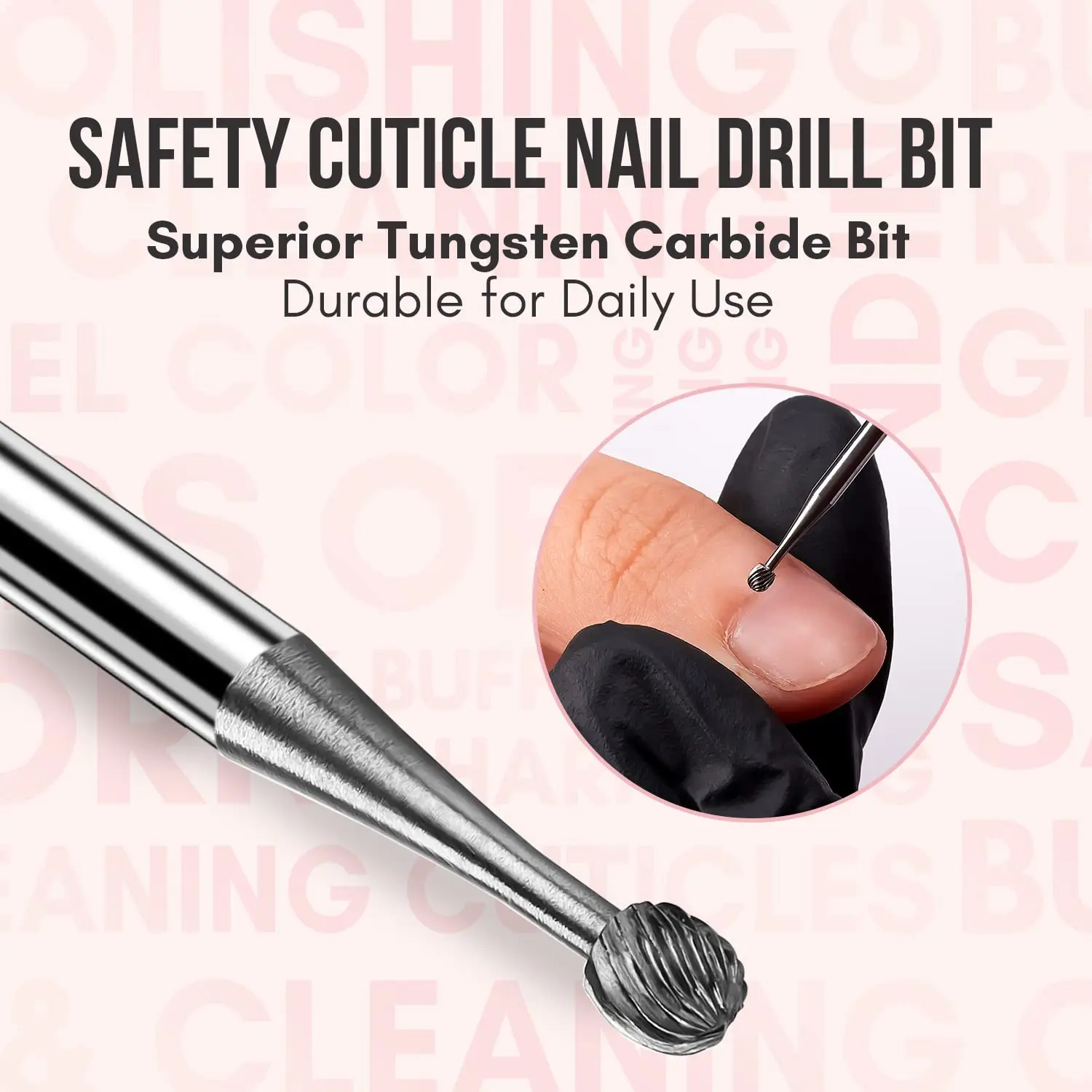 

Carbide Milling Cutter 3/32'' Shank Ball Shape Premium Cuticle Clean Durable Nail Drill Bits for Cuticle Dead Skin Remove