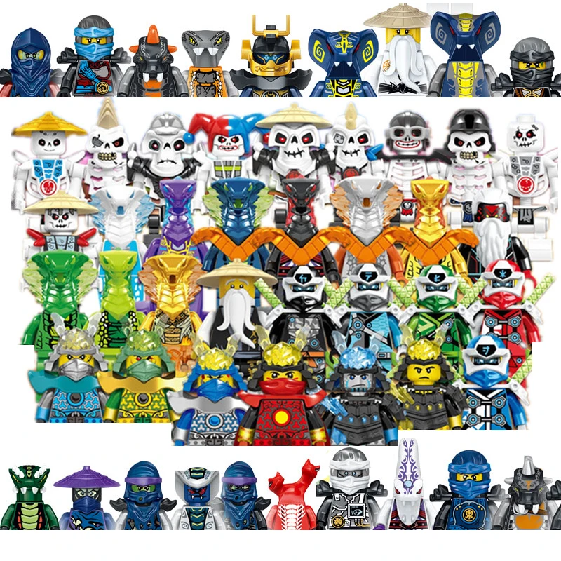 

Mini Movie TV Action Figures Building Blocks Japanese Cartoon Character Zane Lloyd Snake Monster Skeleton Warrior Bricks Toys