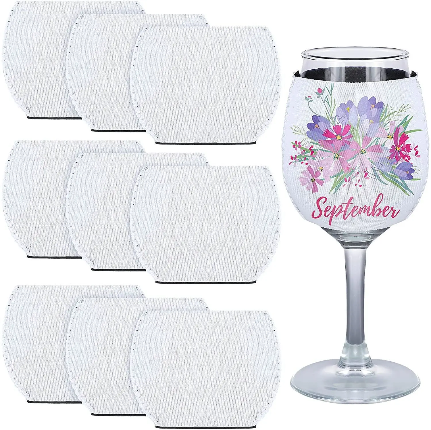 

Drinkware Handle Case Sublimation Blank 10oz 12oz Wine Glass Tumbler Neoprene Insulator Sleeve Holder Cover For DIY Ornaments DH