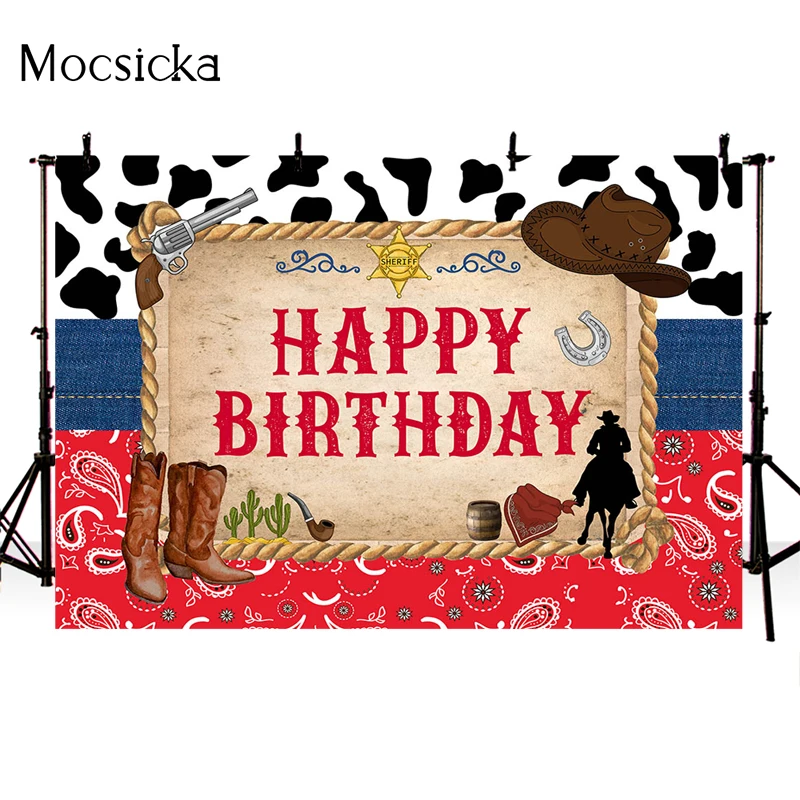 Mocsicka Западный ковбойский фон для фотосъемки детей Портретные фото обои на день