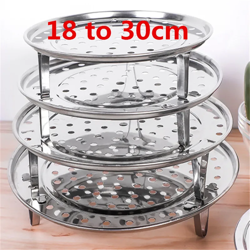 

Stainless Steel Steamer cooker plate Shelf Cookware Dumpling bread Rack Durable Pot Steaming Tray Stand Kitchen Accessories