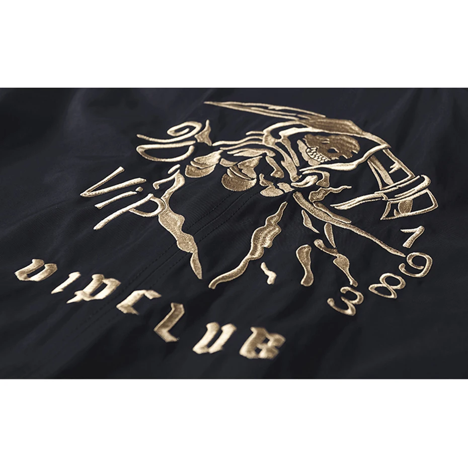 Куртка-бомбер Techwear мужская с вышивкой бог смерти бейсбольная уличная одежда в