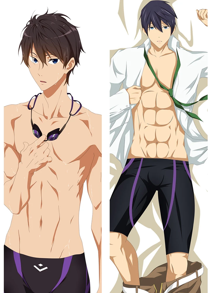 

Japanese Anime Free! Pillow Case Hugging Body Dakimakura Cover Cartoon Bedding Pillow Haruka Rin Double Side Printed Pillowcase