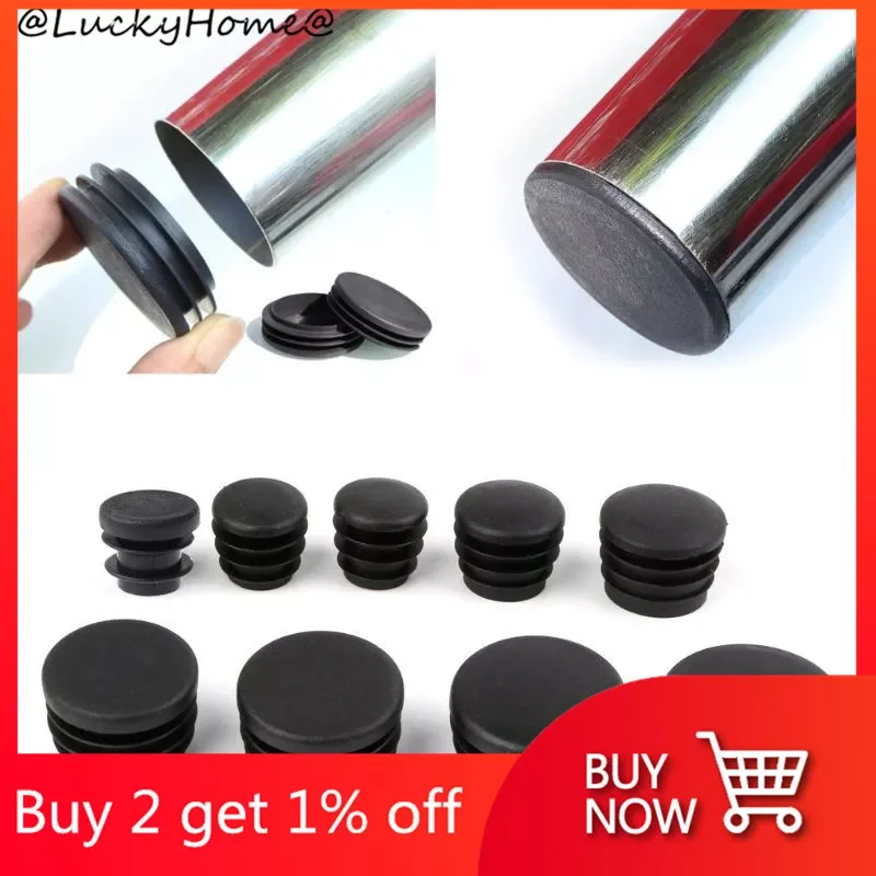 

10Pcs Black Plastic Furniture Leg Plug Blanking End Cap Bung For Round Pipe Tube Hot-selling