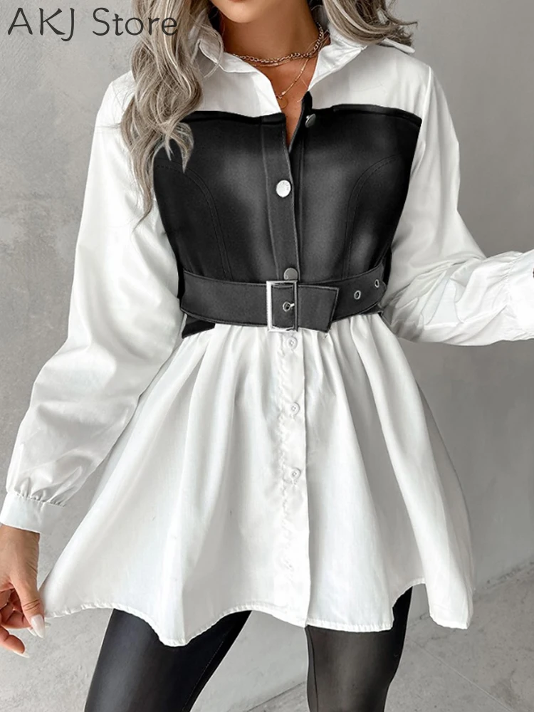 

Женская блузка с длинным рукавом и отложным воротником