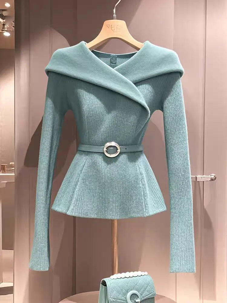 Осень-зима новый уникальный свитер в западном стиле женская верхняя одежда