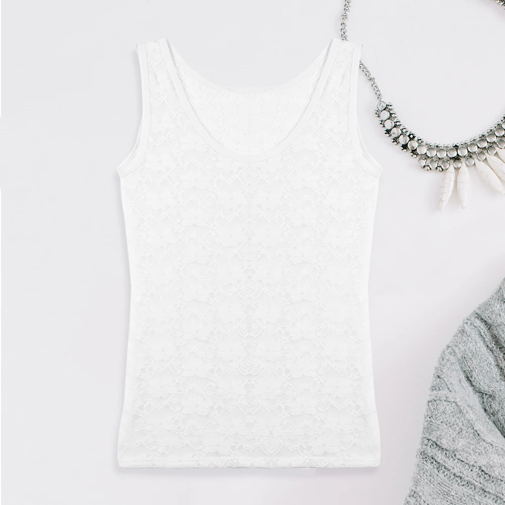 

2019 New Arrival Lace Slim Vest Tops Ladies Girls Summer Fashion Solid Basic Vest Leisure Square Collar Pullover Tank Tops