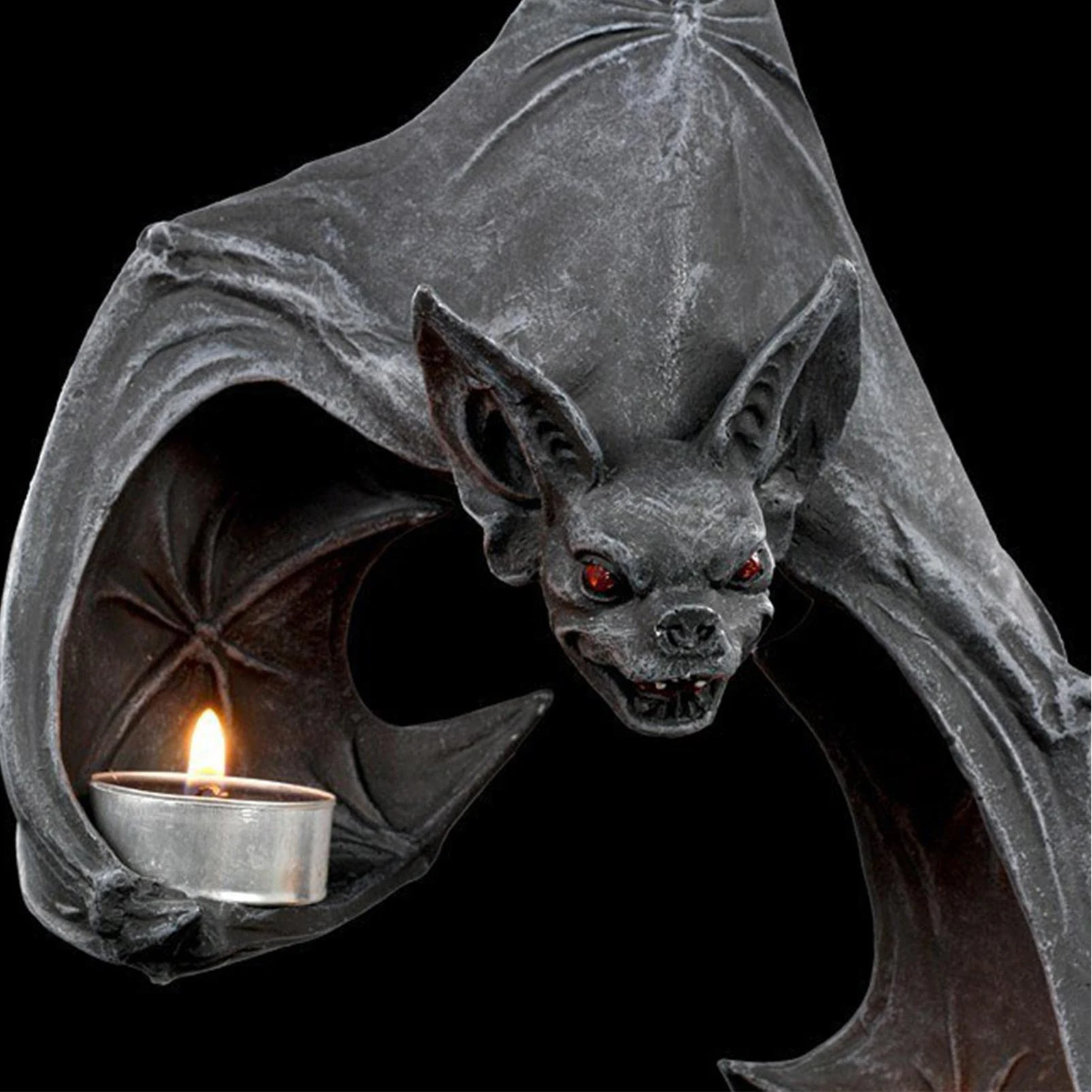 

Bat Wall Tealight Holder,Black Resin Gothic Candle Holders,Unique Delicate Wall Sconce Decor,Home Accessory for Halloween Party