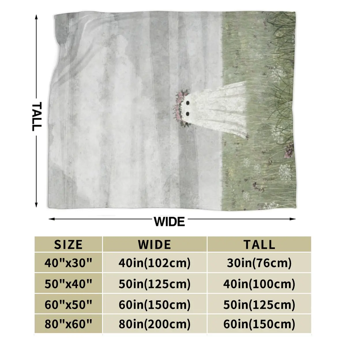 Летнее ультрамягкое Флисовое одеяло с привидением на Луге