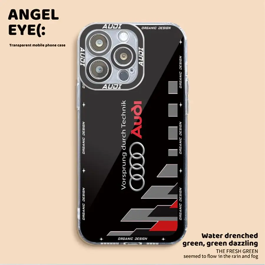 Мягкий угловой чехол с логотипом автомобиля A-Audi для Xiaomi Redmi Note 13 11 12 Pro 10 10T 11S 9T 5G 9 12s