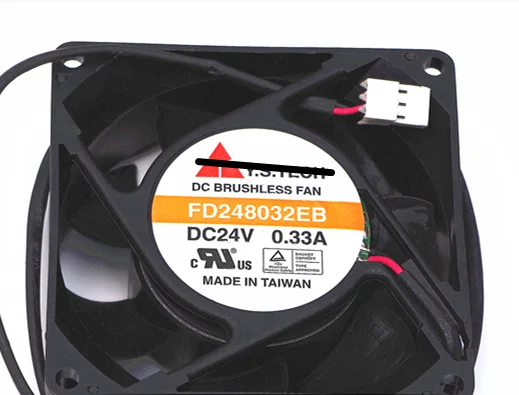 Оригинальный новый 100% рабочий FD248032EB 8032 8 см 24 В 0.33A 2-проводной инвертор для сервера с высоким объемом воздуха, охлаждающий вентилятор