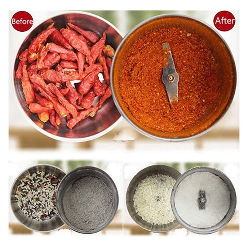 Кофемолка электрическая портативная бытовая машина для измельчения перца и