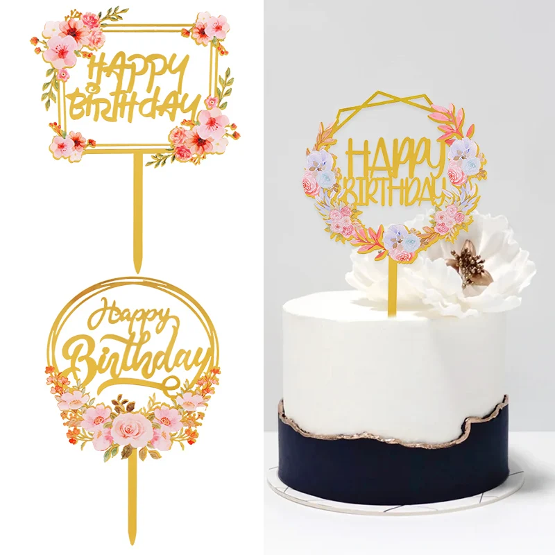 

Цветы Бабочка акриловый торт Топпер счастливая фотография детский душ Дети Взрослые День рождения десерт украшения инструменты