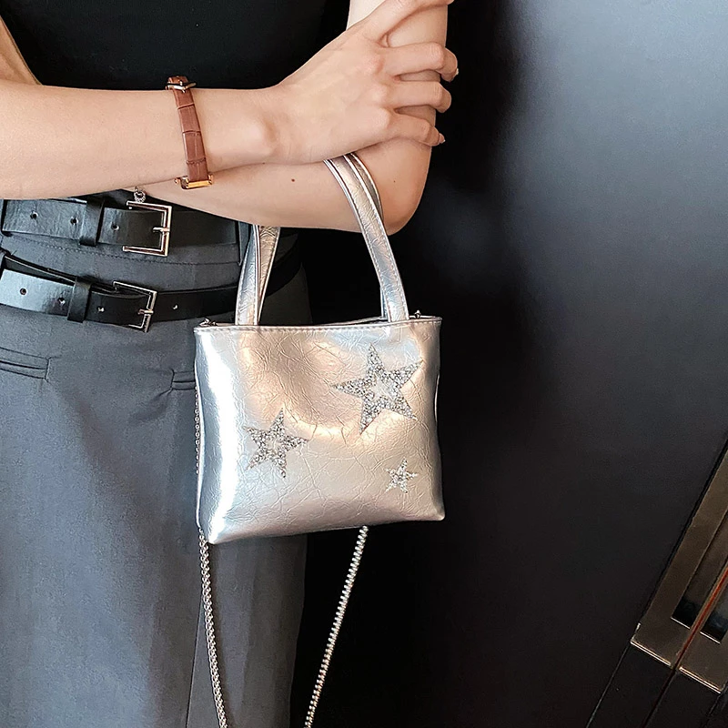 

New Fashion Crystal Diamante Women Chain Crossbody Shoulder Bag Lady Totes Satchel Travel Handbag Messenger Dinner Underarm Bag