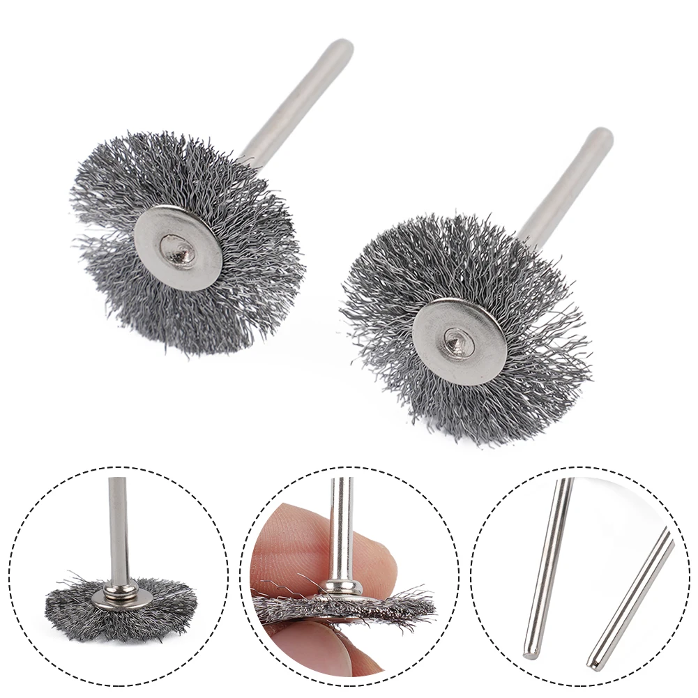 

20pcs Drill Brush Wire Wheel Brush 3.175*25mm Metal Polishing Wood Carving Brush For Electrical Grinder Rotary Tools Accessorie