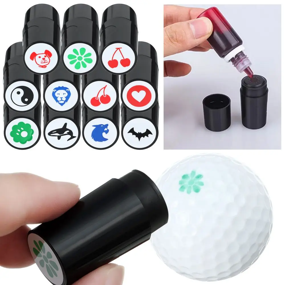

Штамп для мяча для гольфа, маркер для печати, Быстросохнущий пластиковый многоцветный аксессуар для гольфа, символ для игры в гольф, подарок